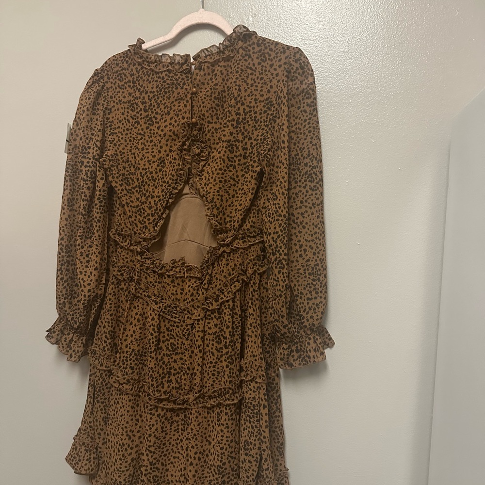 Leopard Print Ruffle Dress - Picture 3 of 4